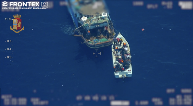 frontex reveals human smuggling with mothership and dinghy at EU border